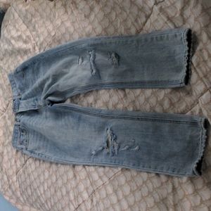 Distressed high waisted button fly jeans szM